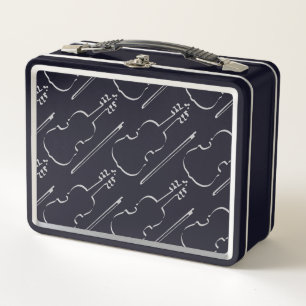 Violin Outline Metal Lunch Box