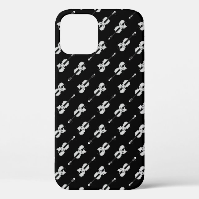 Violin Pattern - Black and White Case-Mate iPhone Case (Back)