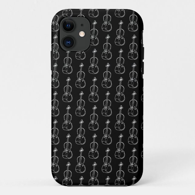 Violin Pattern - Black and White Case-Mate iPhone Case (Back)