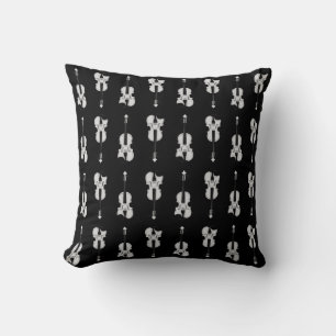 Violin Pattern - Black and White Cushion