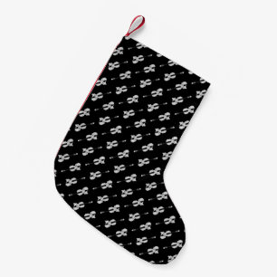 Violin Pattern - Black and White Small Christmas Stocking