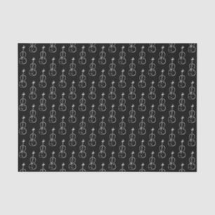 Violin Pattern - Black and White Tissue Paper
