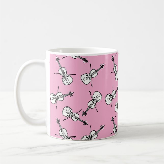 Violin Pattern Coffee Mug (Left)