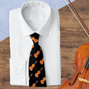 Violin Pattern Musical Instrument Music Lover's Tie