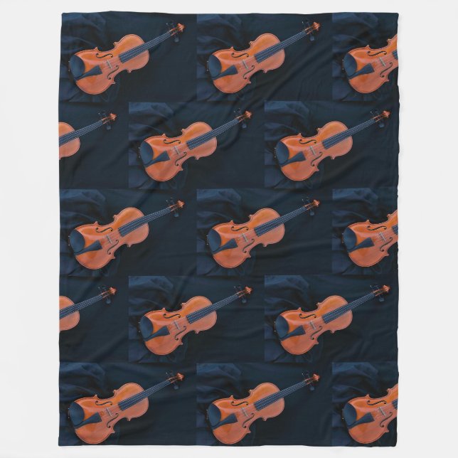 Violin Photo Closeup Fleece Blanket (Front)