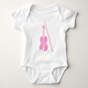 Violin - Pink Baby Bodysuit