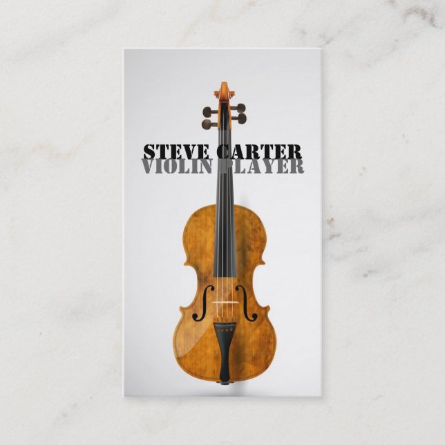 Violin Player Music Artist Concert Master Teacher Business Card (Front)