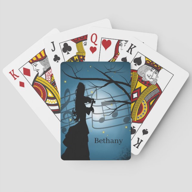 Violin Player Personalised  Playing Cards (Back)