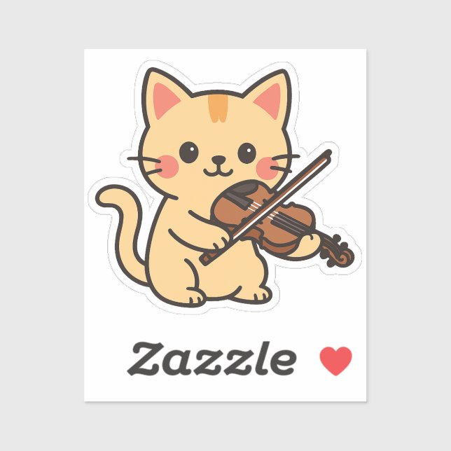 Violin Playing Cat Design (Sheet)