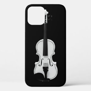 Violin Portrait - Black and White Photograph iPhone 12 Case