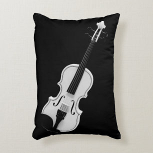 Violin Portrait - Black and White Photograph Decorative Cushion