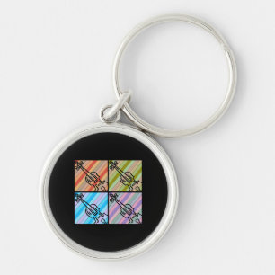 Violin Retro Key Ring