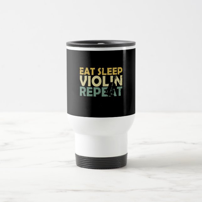 Violin Retro Travel Mug (Center)