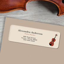 Violin Return Address Label