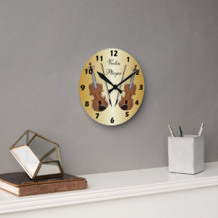 Violin Round Clock