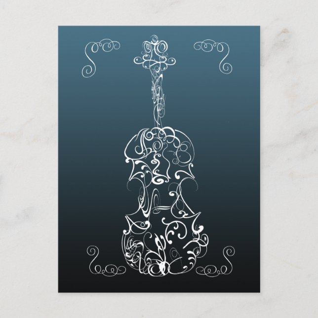 Violin Scrawl Postcard (Front)