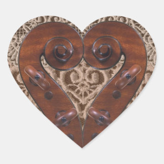 Violin Scroll Heart Sticker