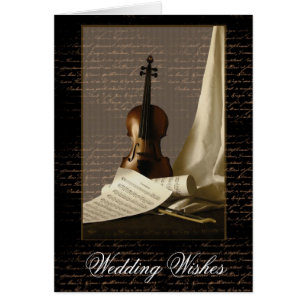 Violin & Sheet Music 2 Wedding Customisable Card