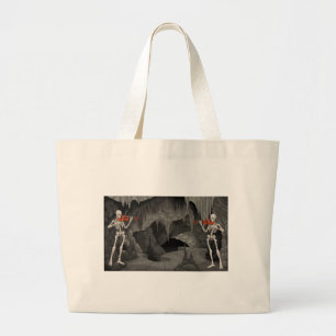 violin skeleton large tote bag