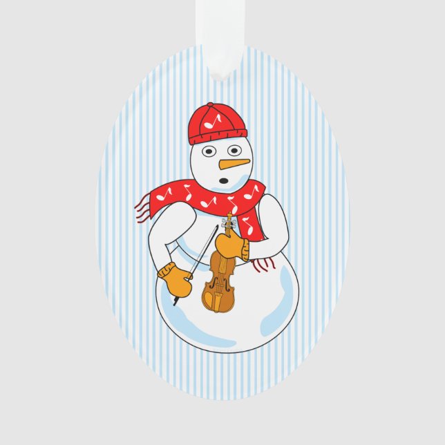 Violin Snowman Ornament (Front)