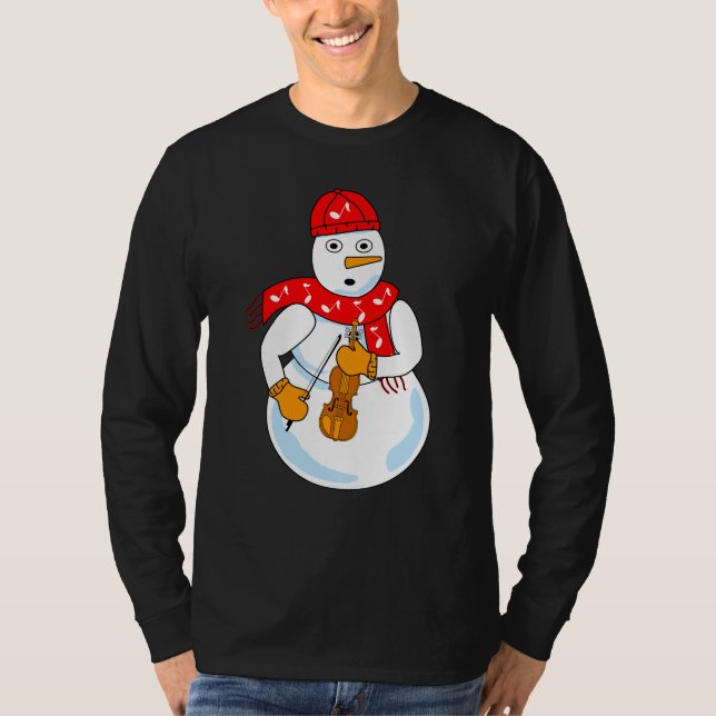 Violin Snowman T-Shirt (Front)