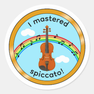 Violin Spiccato Kids Medal Motivation Sticker