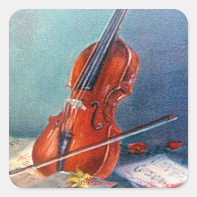 Violin Square Sticker (Front)