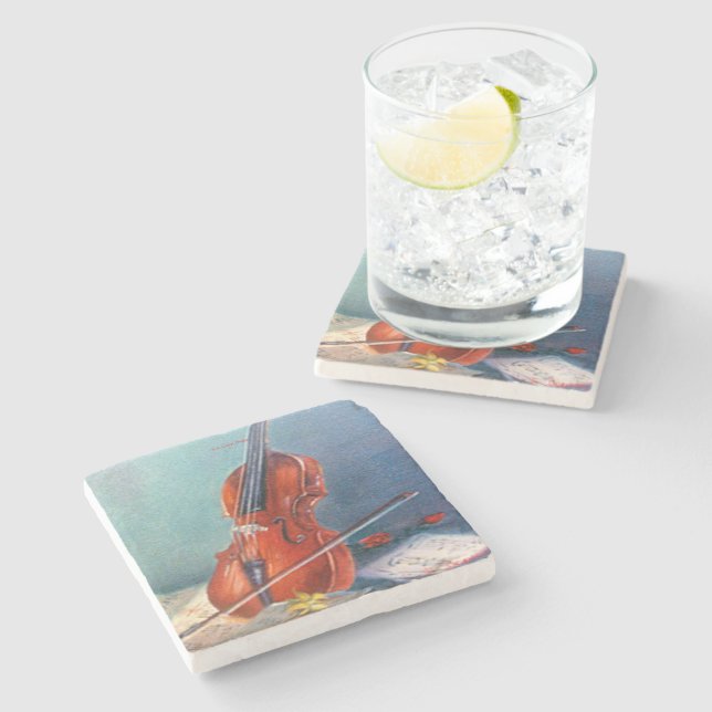 Violin Stone Coaster (Side)