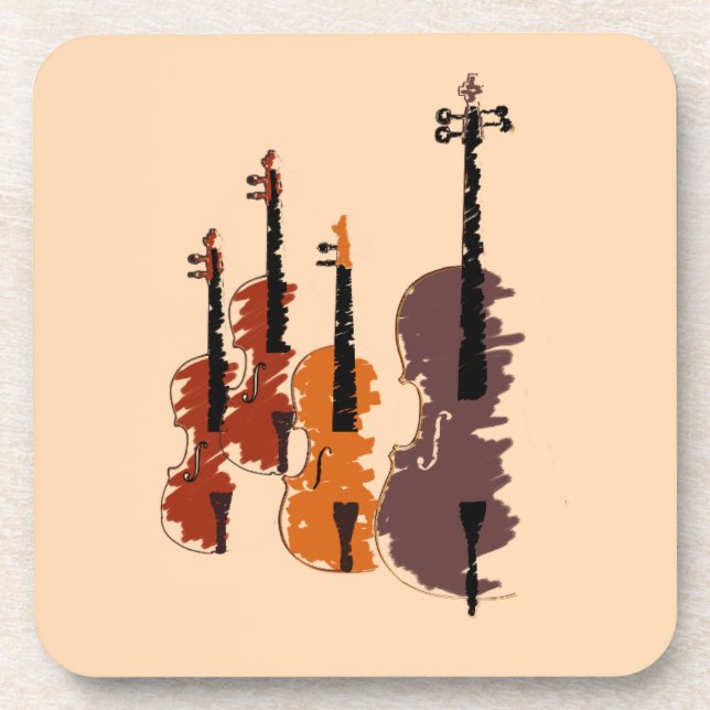 Violin String Instrument string quartet Coaster (Front)