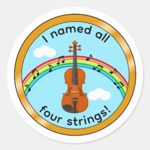 Violin Strings Kids Medal Motivation Sticker