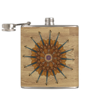 Violin Sunflower Hip Flask