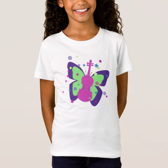 Violin T-Shirt for Kids-Little Butterfly (Front)