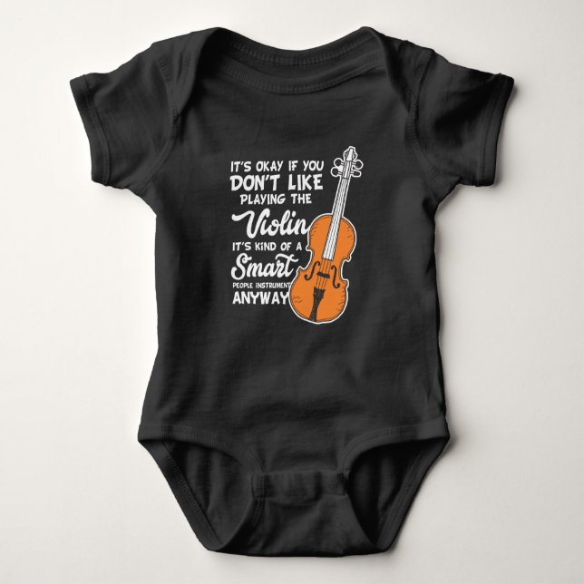 Violin T-Shirt - Funny Smart Violinist Violin Play Baby Bodysuit (Front)