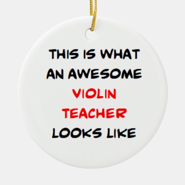 violin teacher, awesome ceramic tree decoration (Front)