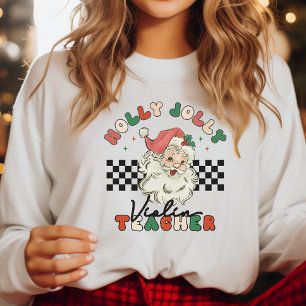 Violin Teacher Musician Holly Jolly Christmas Sweatshirt