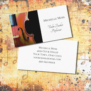 Violin Teacher Performer Elegant Business Card