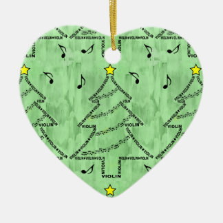 Violin Text Christmas Tree Ceramic Tree Decoration