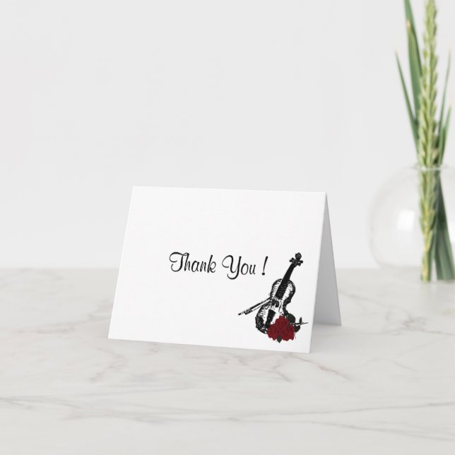 Violin Thank You Card Blank Inside (Front)