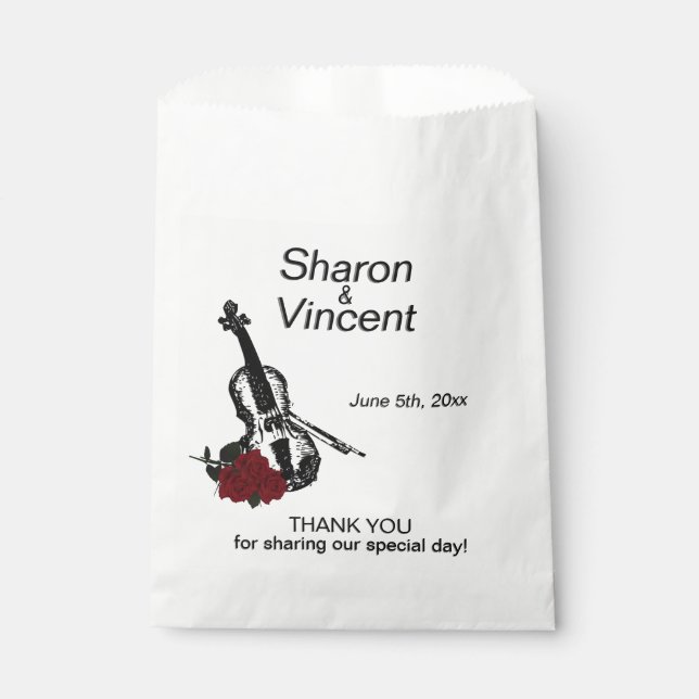 Violin Thank You Favour Bags (Front)