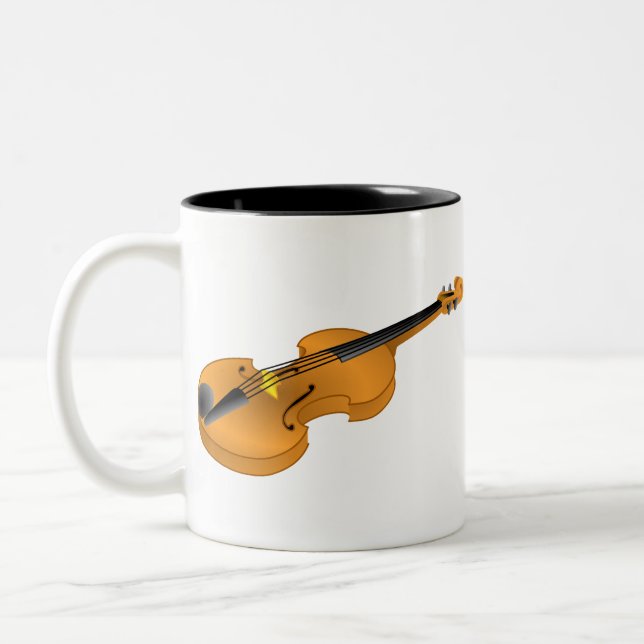 Violin Two-Tone Coffee Mug (Left)