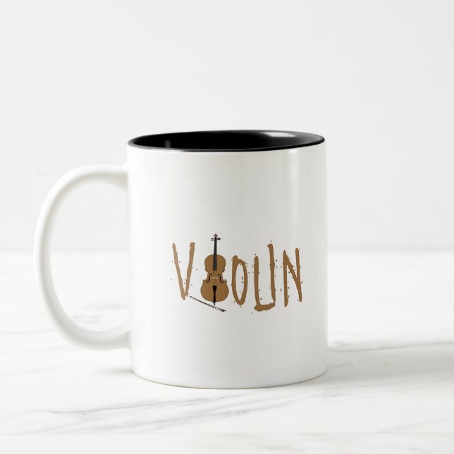 Violin Two-Tone Coffee Mug (Left)
