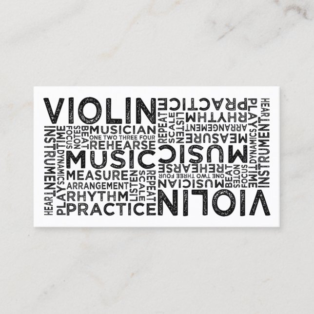Violin Typography Business Card (Front)