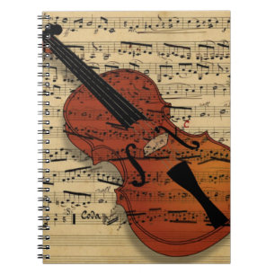 Violin Vintage Music Spiral Notebook
