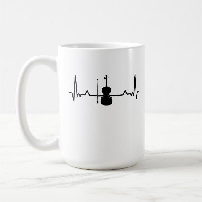Violin Viola Cello Heartbeat Funny Gifts Coffee Mug (Left)