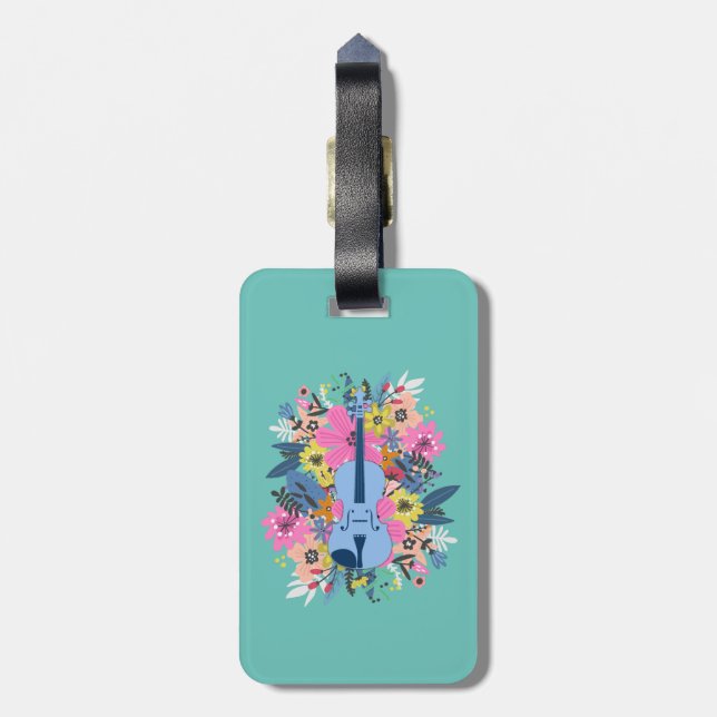 Violin/Viola Flower Case Tag/ Personalised Luggage Tag (Back Vertical)