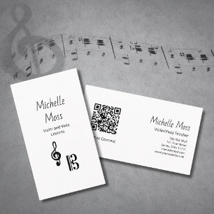 Violin Viola Professional Music Lessons Simple  Business Card