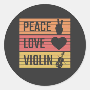 Violin Violinist Fiddle Classic Round Sticker