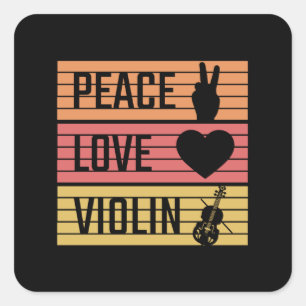 Violin Violinist Fiddle Square Sticker