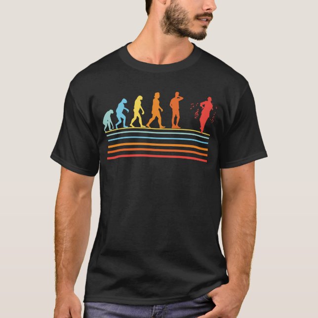 Violin Violinist Violin Evolution Evolution Retro T-Shirt (Front)
