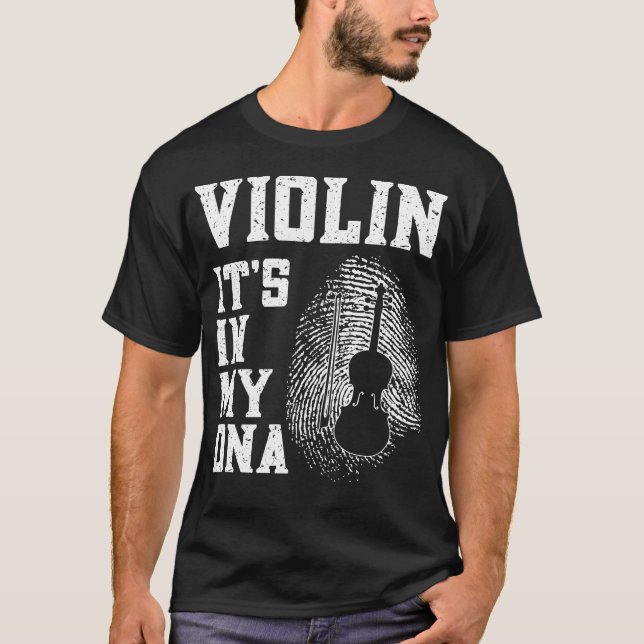 Violin Violinist Violin It's In My Dna Fingerprint T-Shirt (Front)